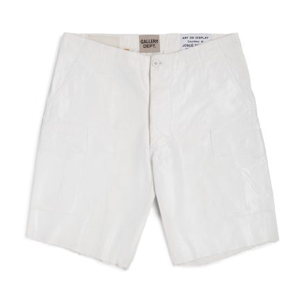 Lanvin White Foil Cargo Shorts