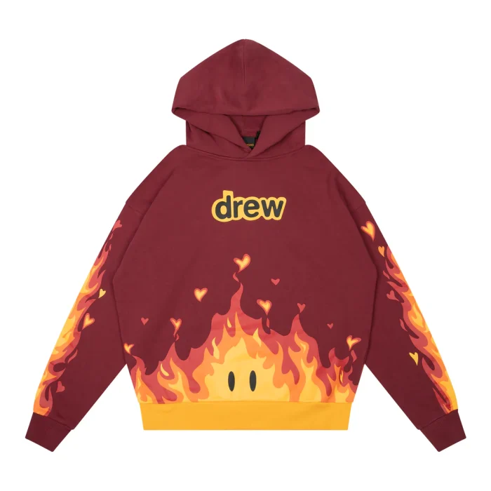 Drew House Fire Hoodie Burgundy
