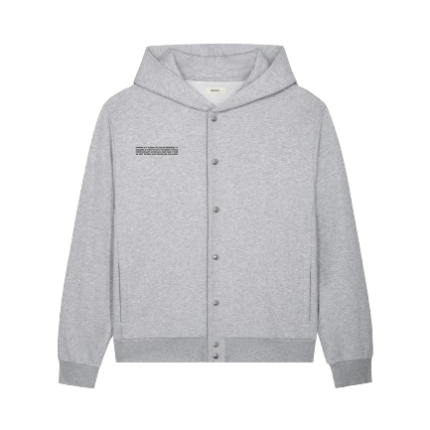 365 Midweight Snap Button Hoodie – grey marl