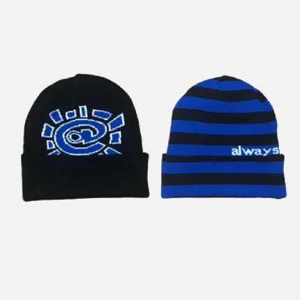 Adwysd Reversible Cuff Beanie BlackBlue