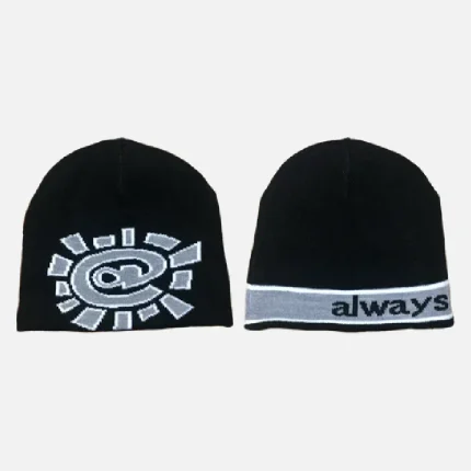 Adwysd Reversible No Cuff Beanie BlackSilver