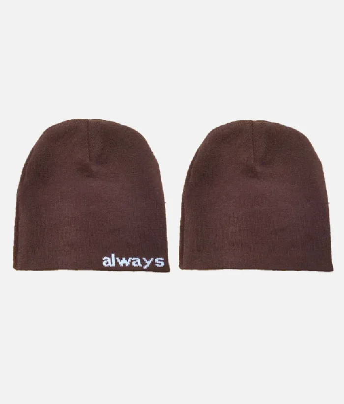 Adwysd Reversible No Cuff Beanie Brown