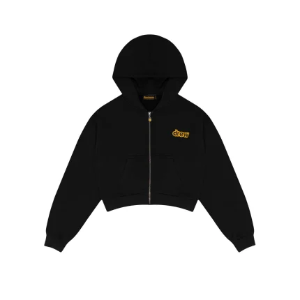 Cropped Zip up Hoodie Black