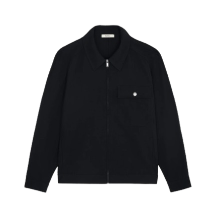 DNA Cotton Linen Harrington Jacket – black