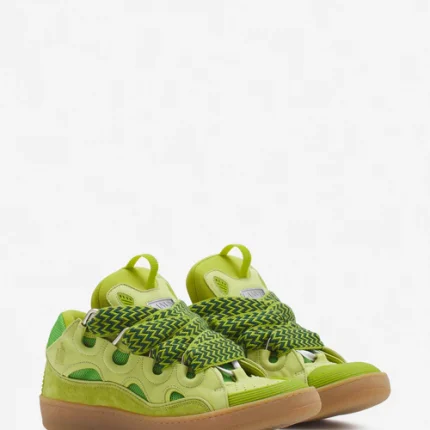 Green Lanvin Curb Leather Sneakers