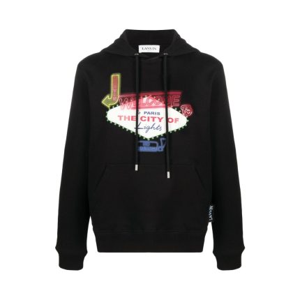 Lanvin Welcome To Paris Hoodie Black
