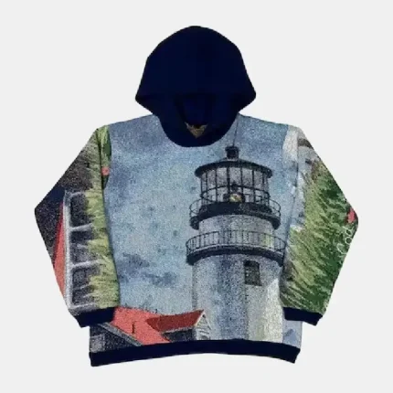Lighthouse Print Tapestry Hoodie