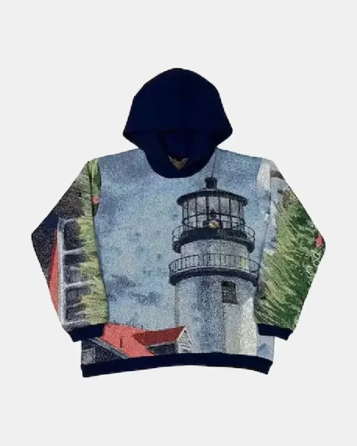 Lighthouse Print Tapestry Hoodie