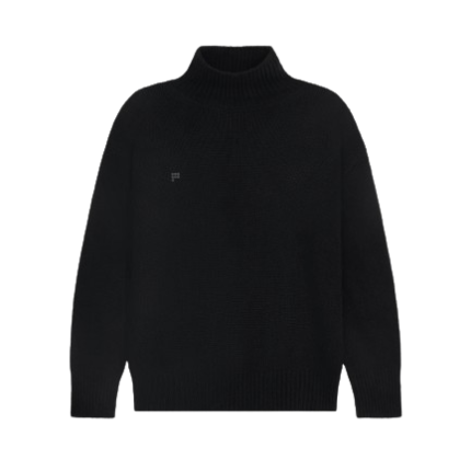 Men’s Recycled Cashmere Turtleneck Sweater – black