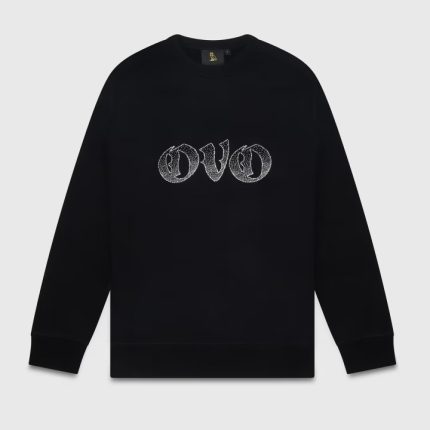 ovo Old-English-Rhinestone-Crewneck-Sweatshirt-Black