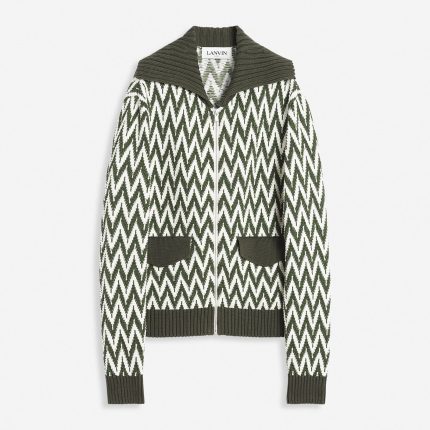 Lanvin Curb Herringbone Bomber Jacket