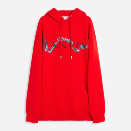 Lanvin Dragon Print Loose-Fitting Hoodie