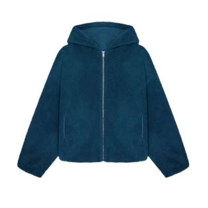 Recycled Wool Fleece Reversible Bomber Jacket