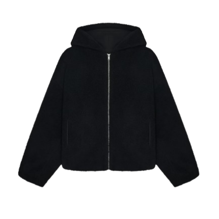 Recycled Wool Fleece Reversible Bomber Jacket