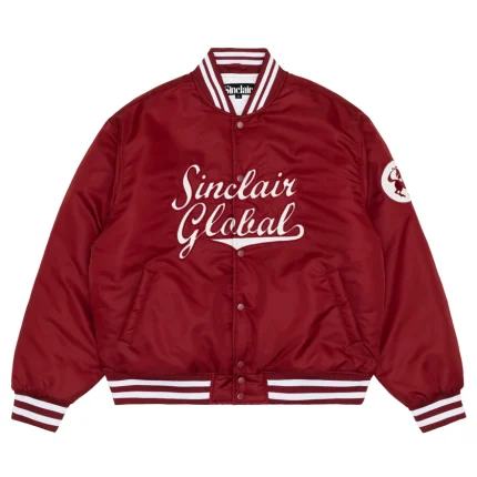 Sinclair Script Satin Jacket Red