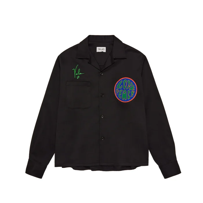 Valas Los Angles Love and Peace Bowler Shirt