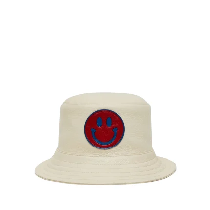 Valas Los Angles Smiley Leather Bucket Hat