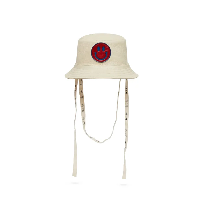 Valas Los Angles Smiley Leather Bucket Hat