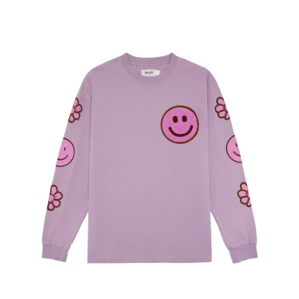 Valas Los Angles Smiley Patch Long Sleeve Tee
