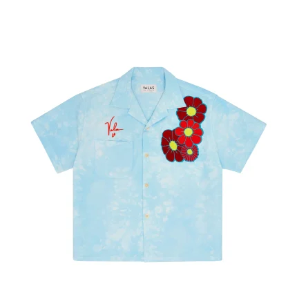 Valas Los Angles Tie Dye Flower Bowler Shirt