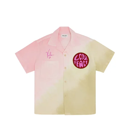 Valas Los Angles Tie Dye Love & Peace Bowler Shirt
