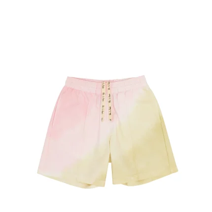 Valas Los Angles Tie Dye Pink & Green Bowler Shorts