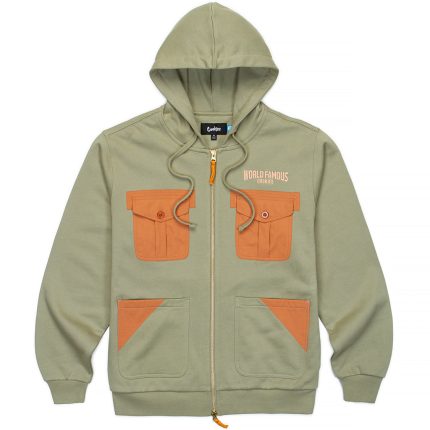 Workwear Zip up Olive Hoodie