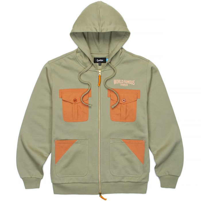Workwear Zip up Olive Hoodie
