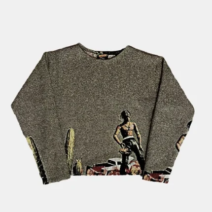 Woven Tapestry Sweater Gray