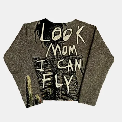 Woven Tapestry Sweater Gray