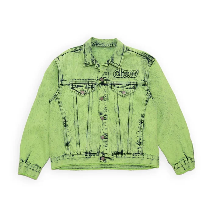 Drew House Oversized Trucker Jacket Painted Lime