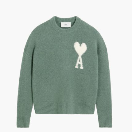 Ami Paris Pull Col Rond de Coeur Antique Clay