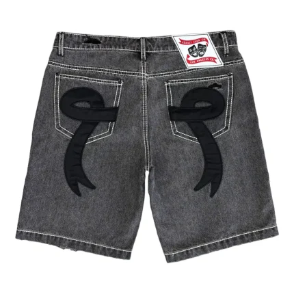 Asaali Denim Ribbon Shorts Black