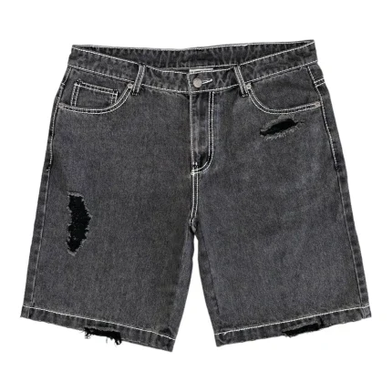 Asaali Denim Ribbon Shorts Black