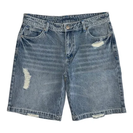 Asaali Denim Ribbon Shorts Blue