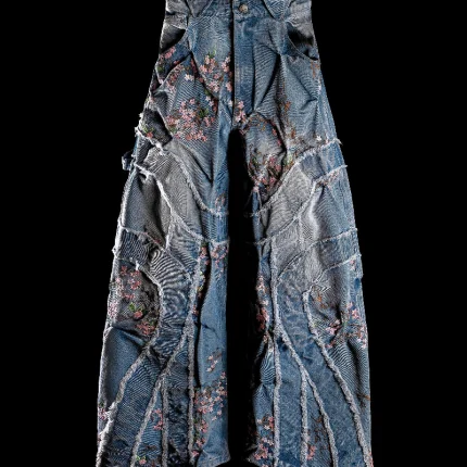 Badson Cherry Blossom Overgrowth Denim Pants