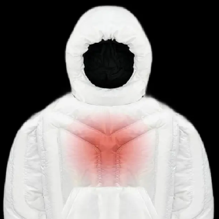 Badson Hemorrhage Puffer Hoodie White