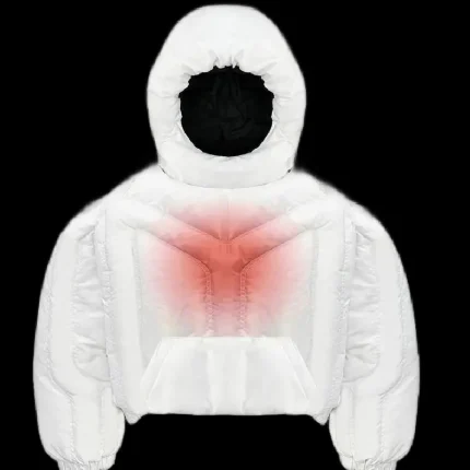 Badson Hemorrhage Puffer Hoodie White