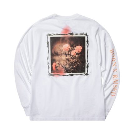 Born X Raised Barbed Wire Long Sleeve – White