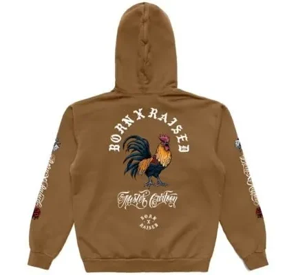 Born X Raised Mister Cartoon Brown Hoodie