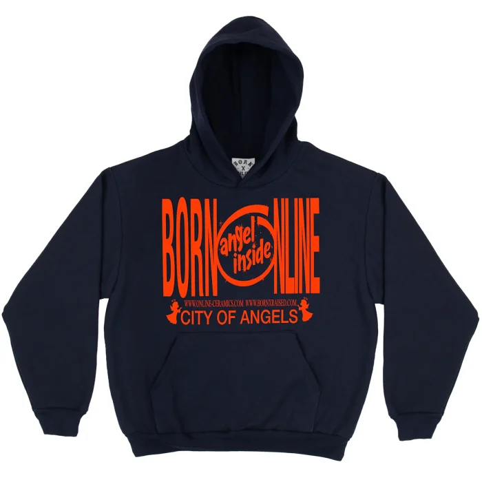 Born X Raised + Online Ceramics Angel Inside Hoodie Navy