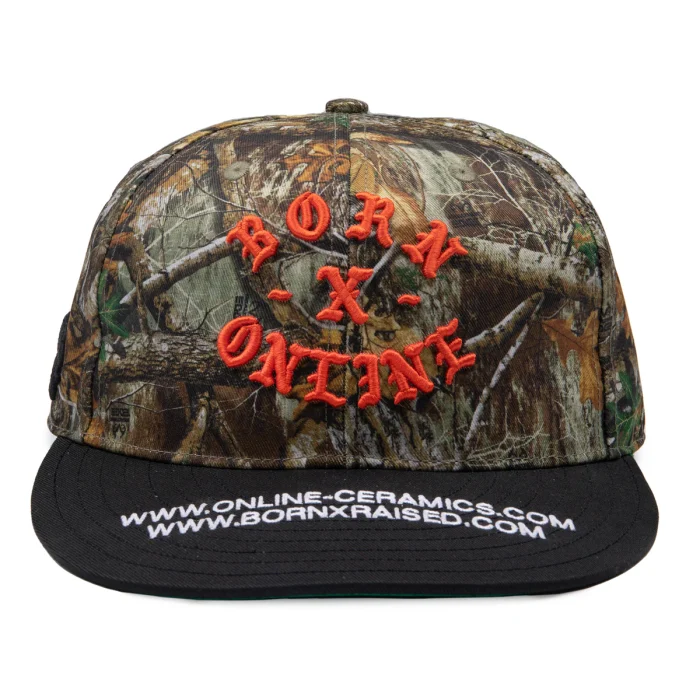 Born X Raised + Online Ceramics Rocker Fitted Hunter Camo Black