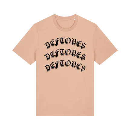 Deftones Merch Gothic Logo Peach T-Shirt