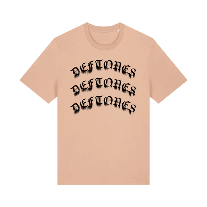 Deftones Merch Gothic Logo Peach T-Shirt