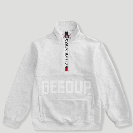 Geedup Core Logo Qtr Zip White Marle