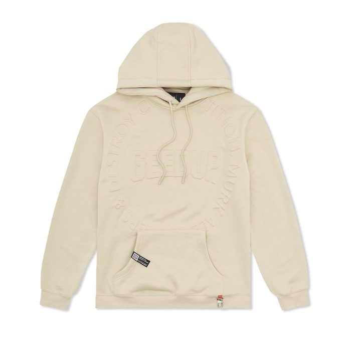 Geedup O-S Emblem Emboss Hoody Sand
