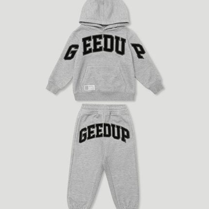 Geedup Team Logo Kids Tracksuit Grey