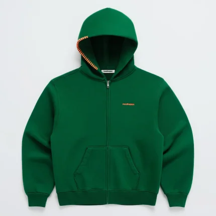 Green Madhappy Classics Fleece Zip-Up Hoodie