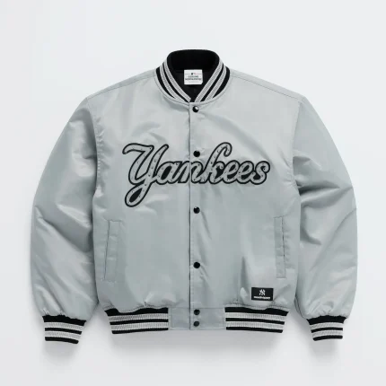 Grey Madhappy Yankees Down Baseball Jacket Grey Madhappy Yankees Down Baseball Jacket