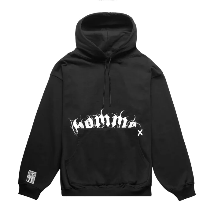 Homme Plus Gothic Print Hoodie